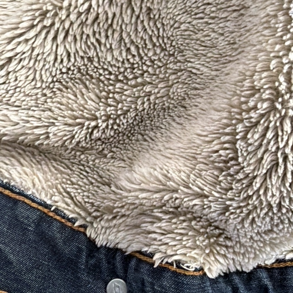 Diesel Classic Blue Denim Jacket with Cream Sherpa Collar and Inner Layer - Picture 9 of 12